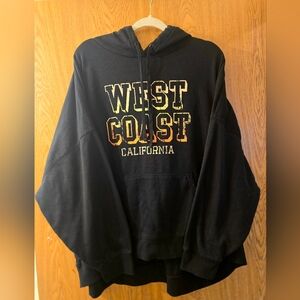 Torrid Women's Black "West Coast" Hoodie Relaxed Fit Size 3 (Women's Size 22-24)
